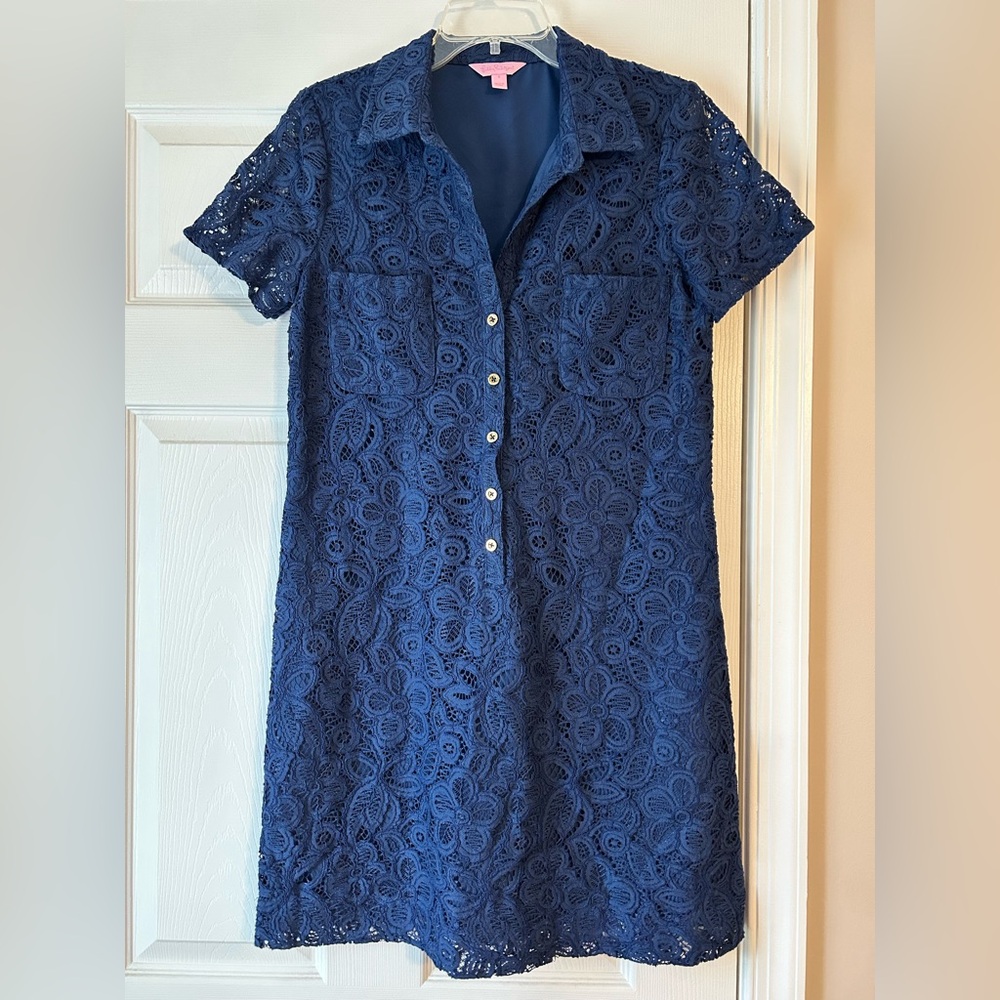 Lilly Pulitzer Navy Lace Dress size 6